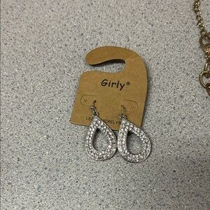 Sparkling Silver Teardrop Earrings